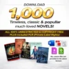 1000 timeless classic & famous novels in digital format with PLR 100% copyright free