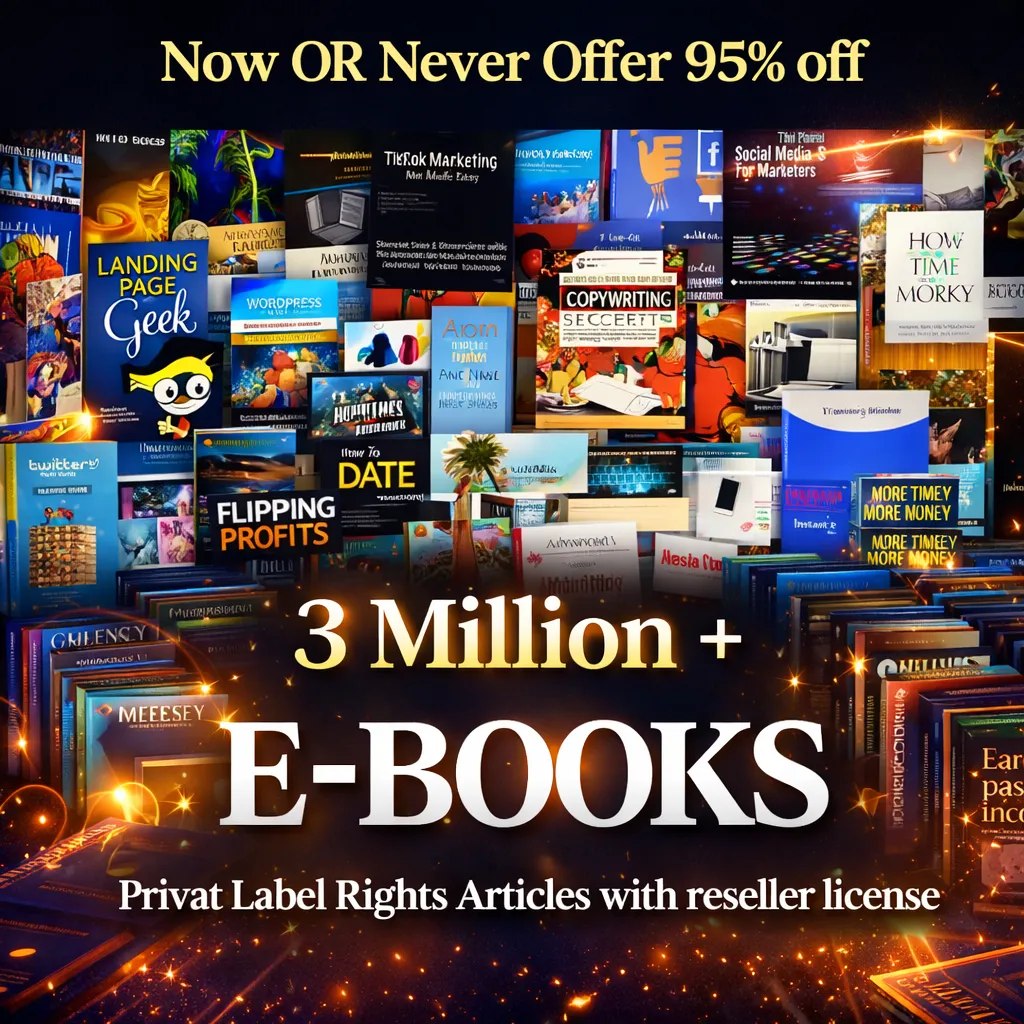 3 Million eBooks Mega Bundle + 3 Million PLR Articles | Reseller Rights