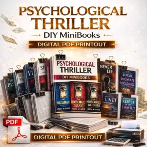 Psychological Thriller DIY MiniBooks DIGITAL PDF Printout
