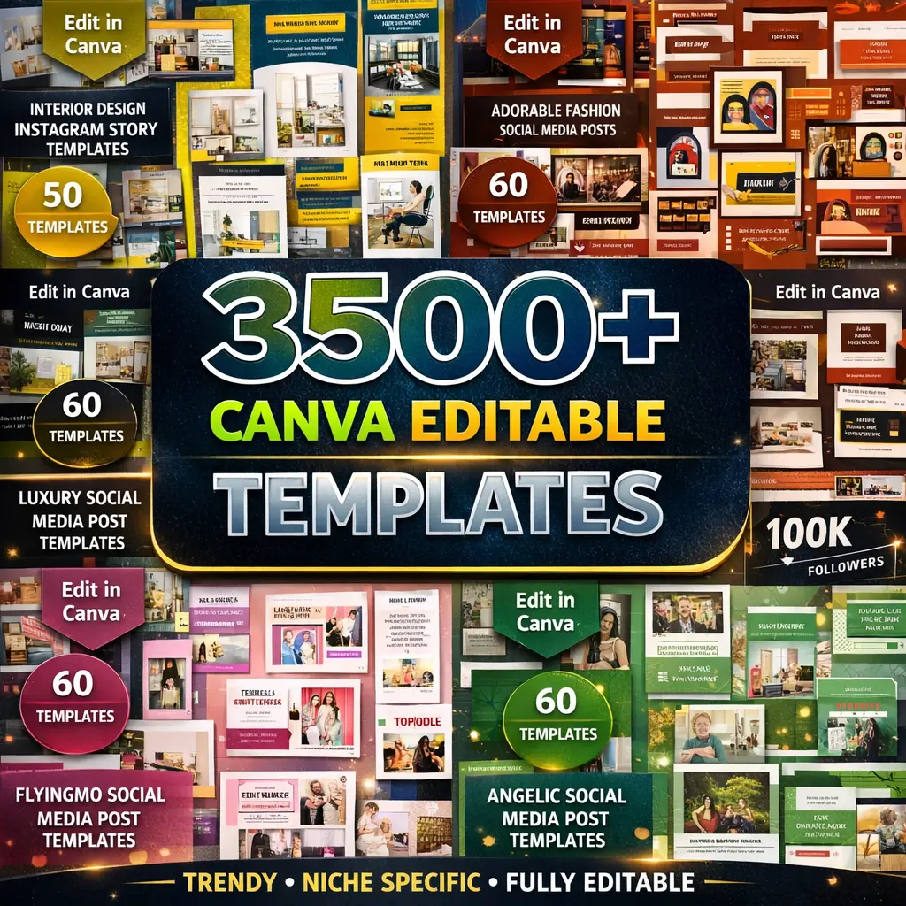 3,500+ Canva Editable Social Media Templates – Ultimate Mega Bundle