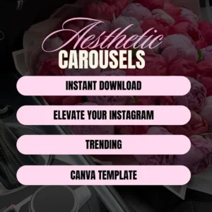 100 Aesthetic Pink Instagram Carousel Templates | Canva Editable | PLR & MRR